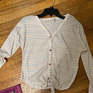 Women’s stripe tie knot top new